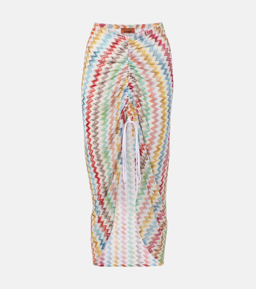 missoni zigzag asymmetric midi skirt