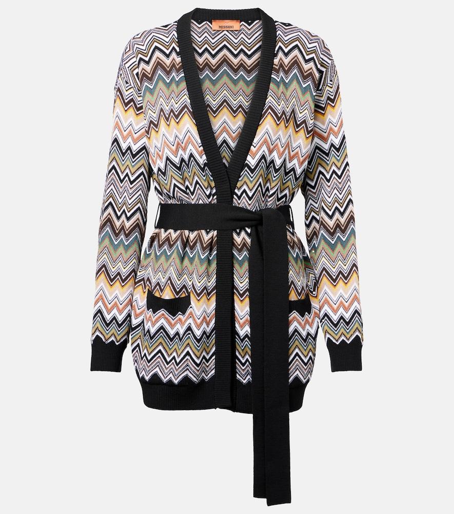 missoni zigzag belted cardigan