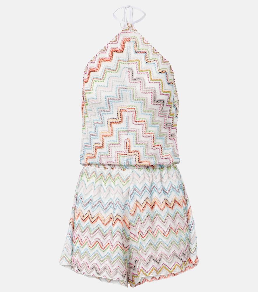 missoni zigzag crochet romper