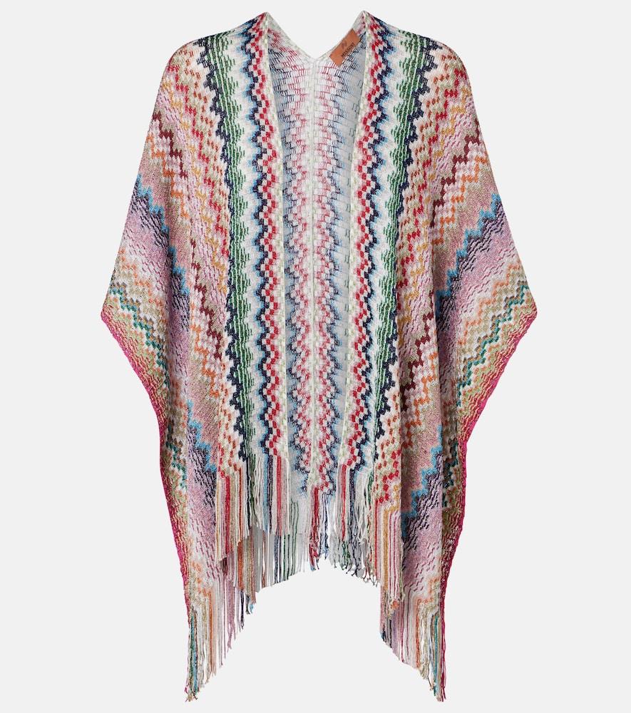 missoni zigzag fringed poncho