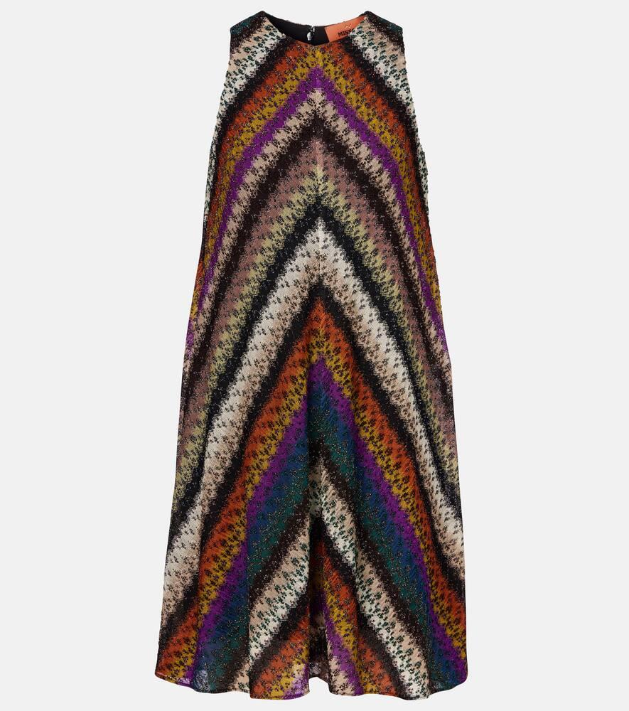 missoni zigzag knitted lamé minidress
