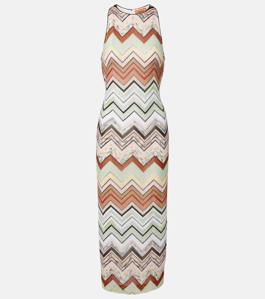 missoni zigzag knitted midi dress