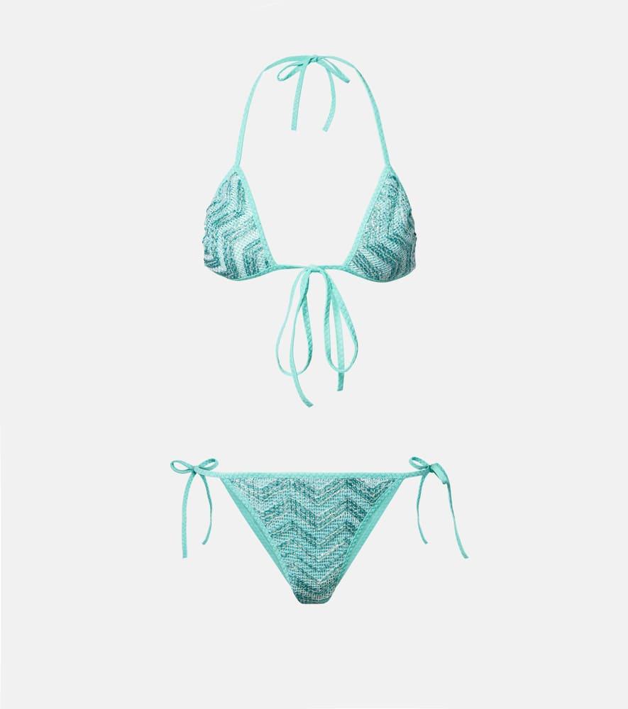 missoni zigzag lamé bikini top