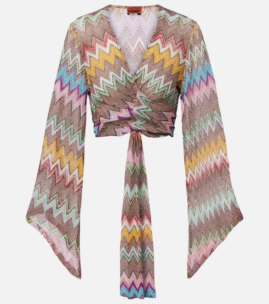 missoni zigzag lamé crop top