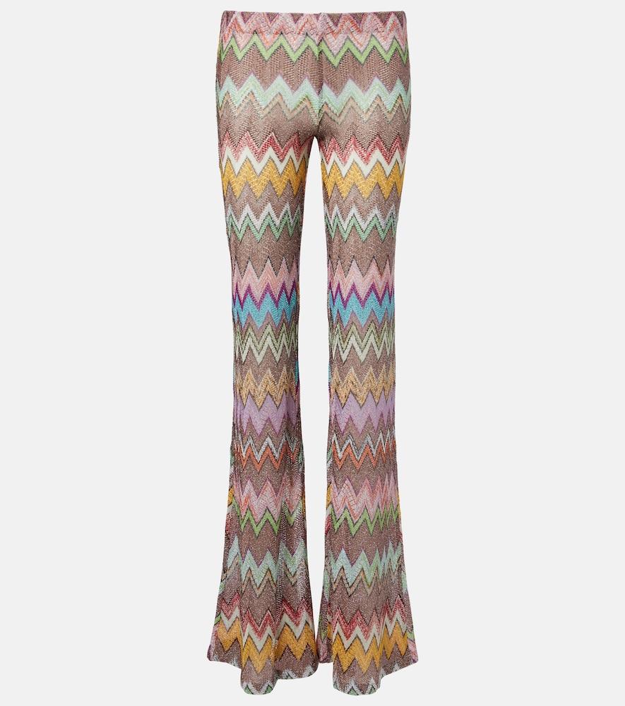 missoni zigzag lamé flared pants