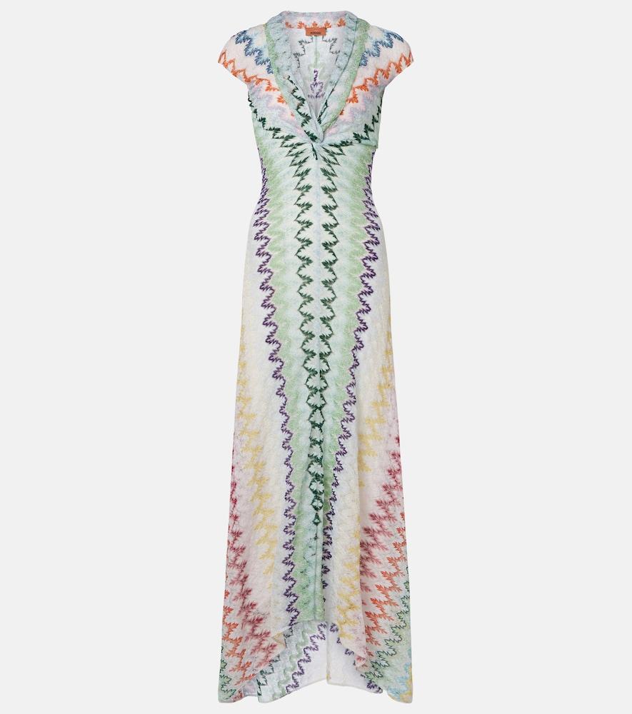 missoni zigzag lamé maxi dress