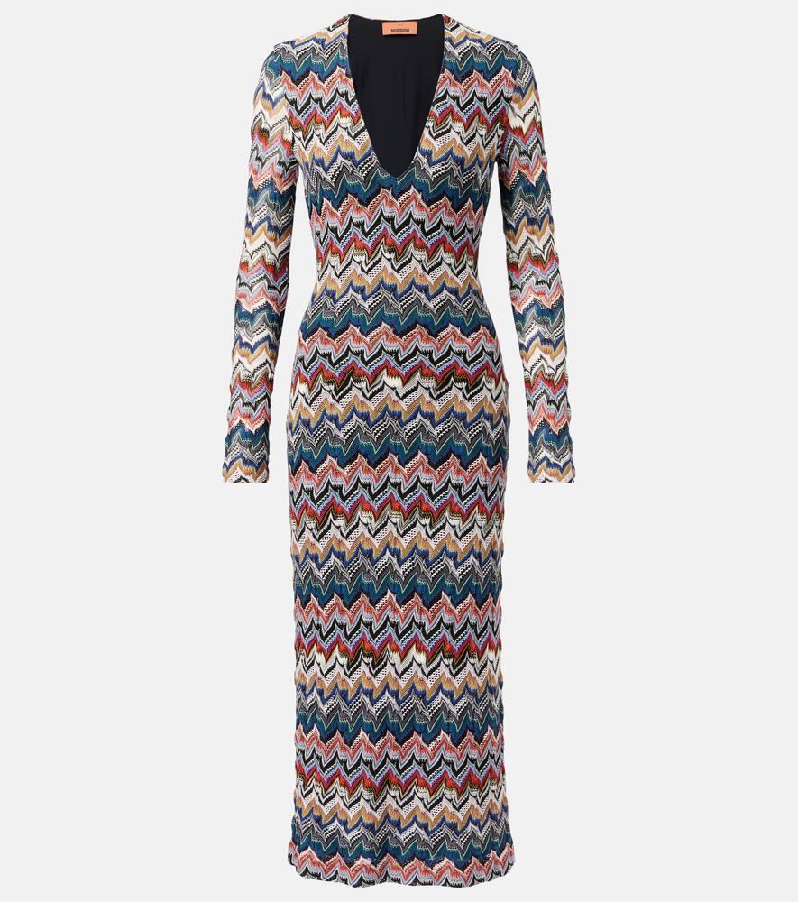 missoni zigzag lamé midi dress