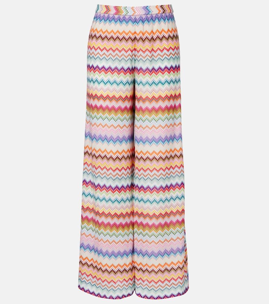 missoni zigzag lamé palazzo pants