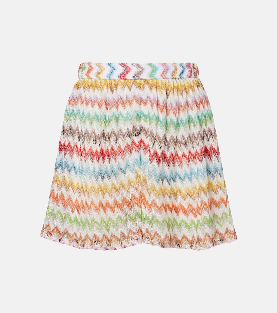 missoni zigzag lamé shorts