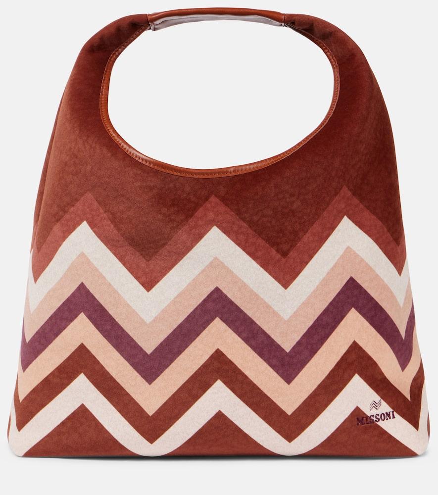 missoni zigzag large leather tote bag