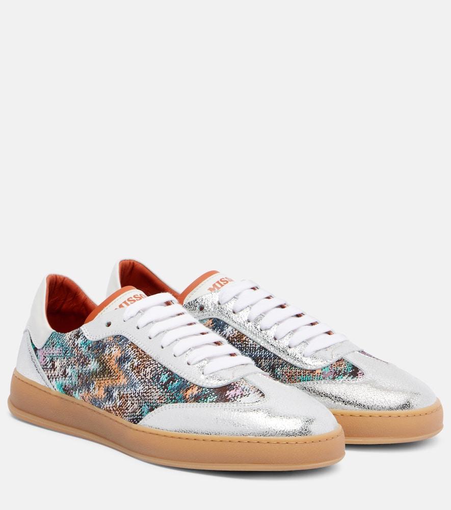 missoni zigzag metallic leather sneakers