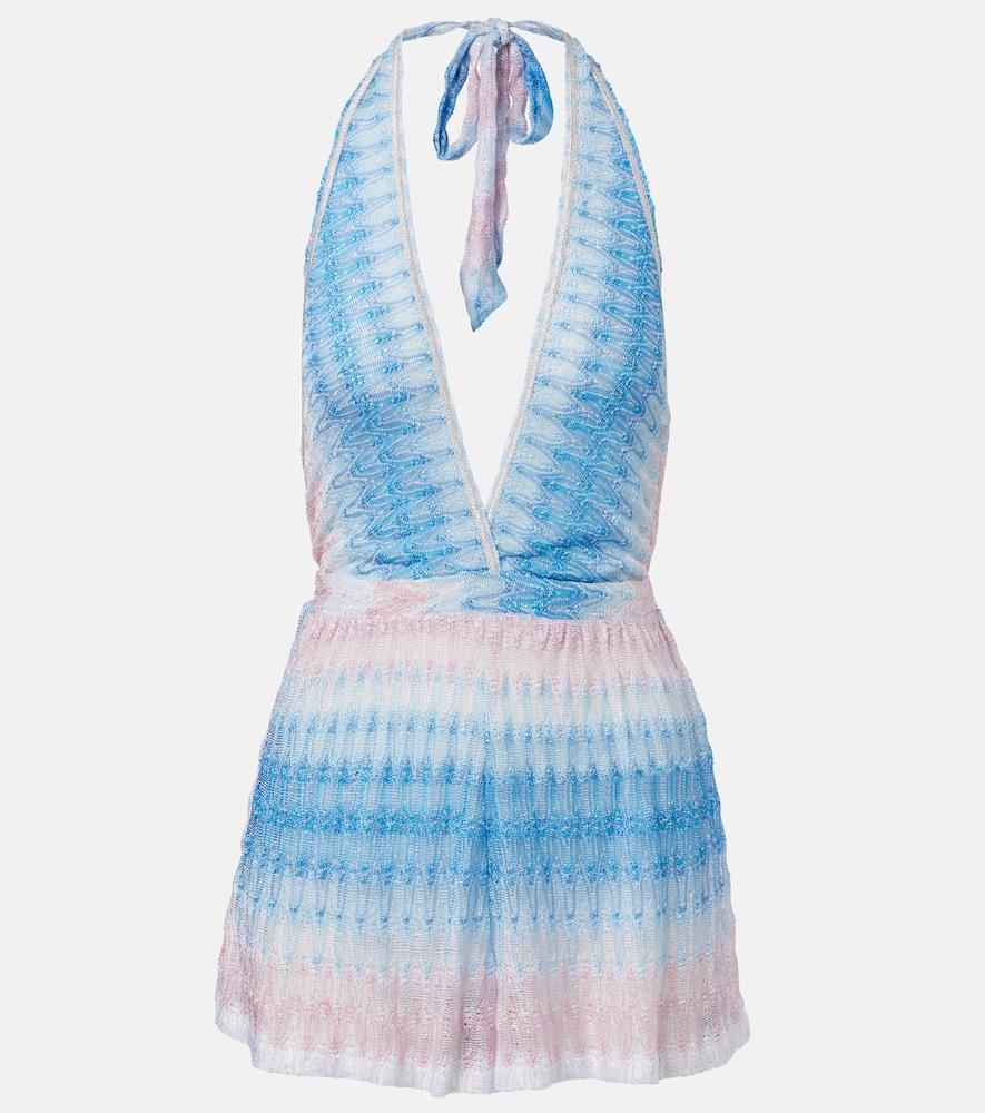 missoni zigzag ombré lamé romper