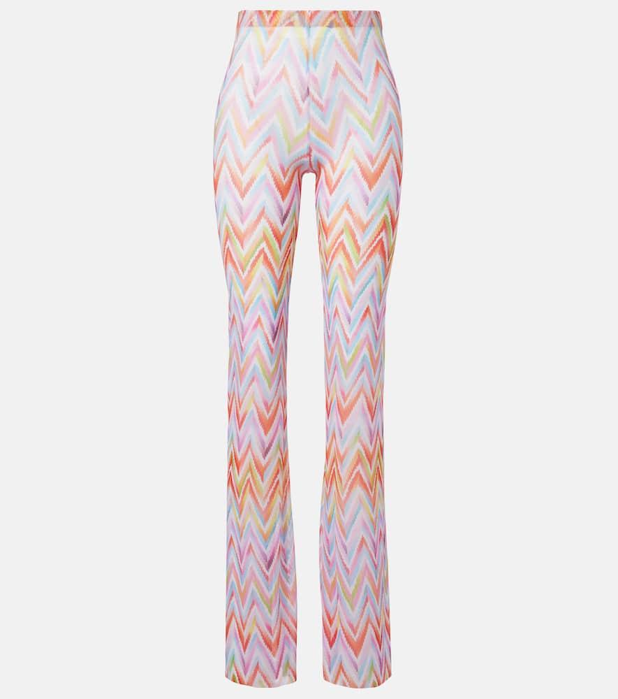 missoni zigzag printed tulle straight pants