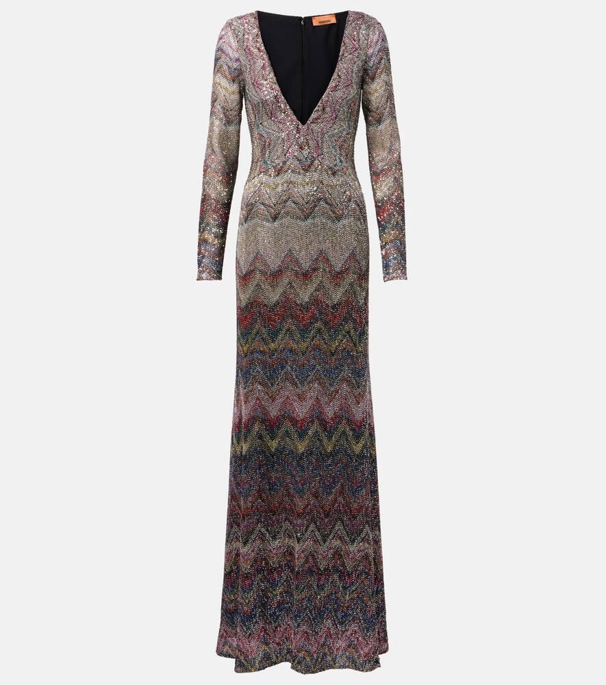 missoni zigzag sequined lamé maxi dress
