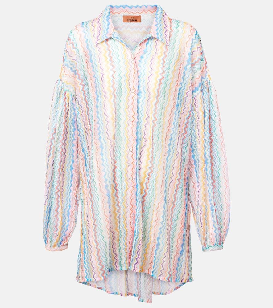 missoni zigzag sheer oversized shirt