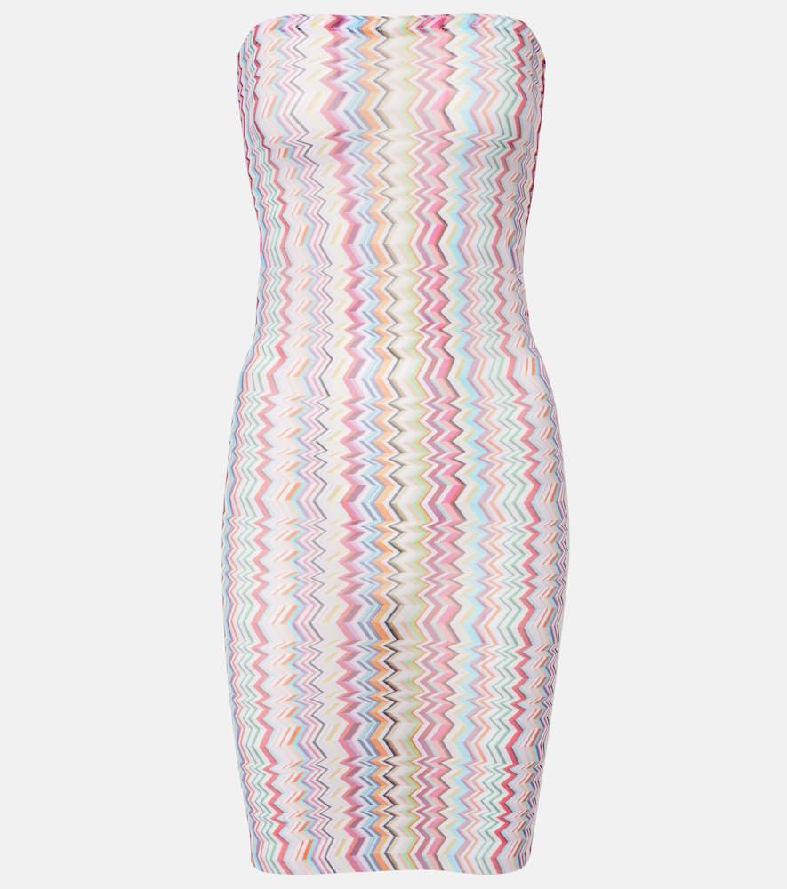missoni zigzag strapless minidress