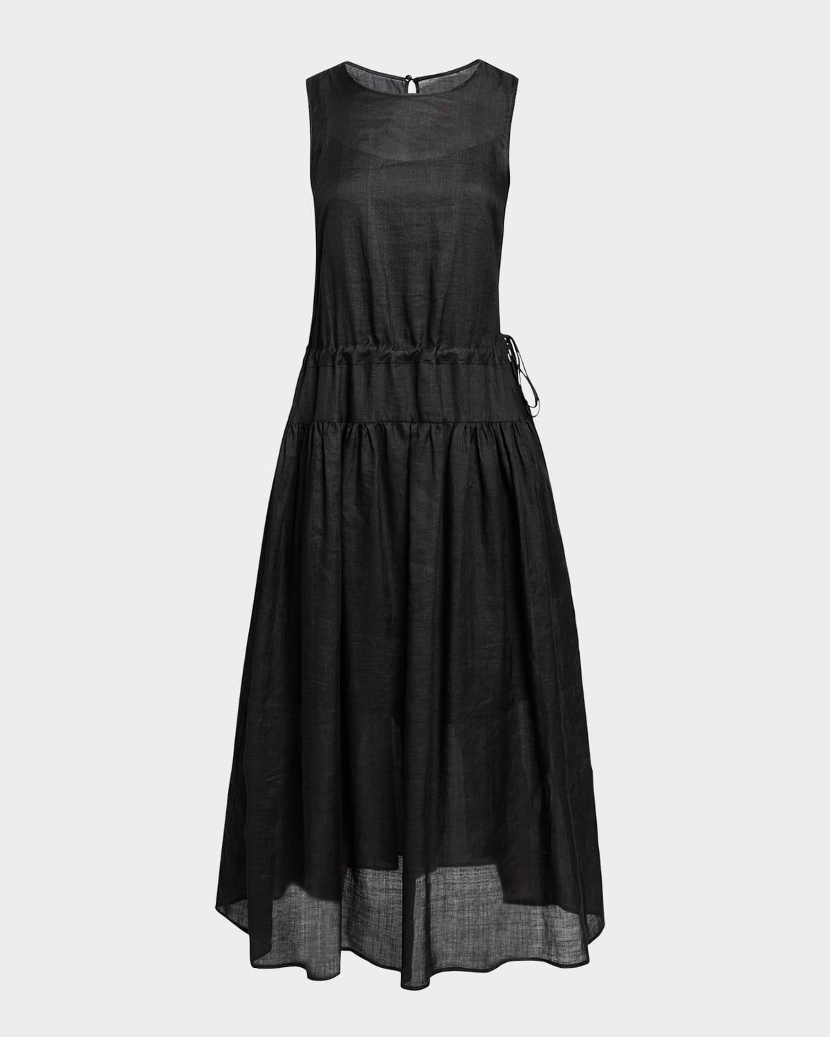 misty sleeveless dropped-waist dress