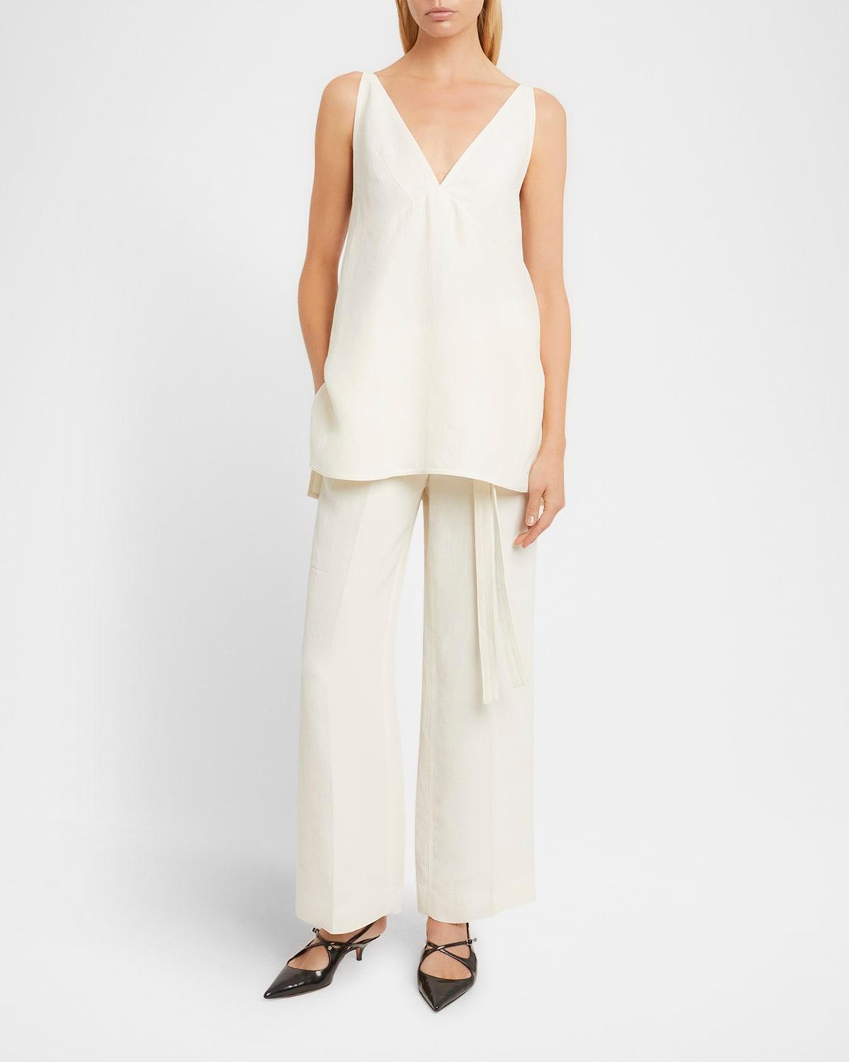 mitchell textured sleeveless babydoll top