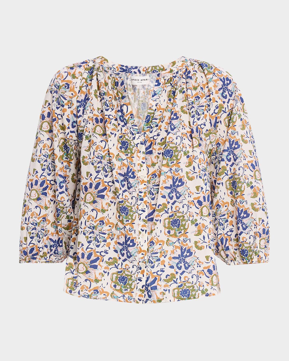 mitte floral-print organic cotton voile top