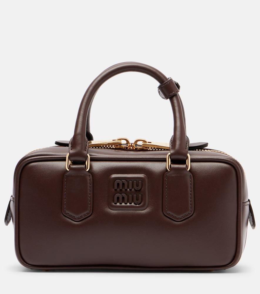 miu miu arcadie leather tote bag