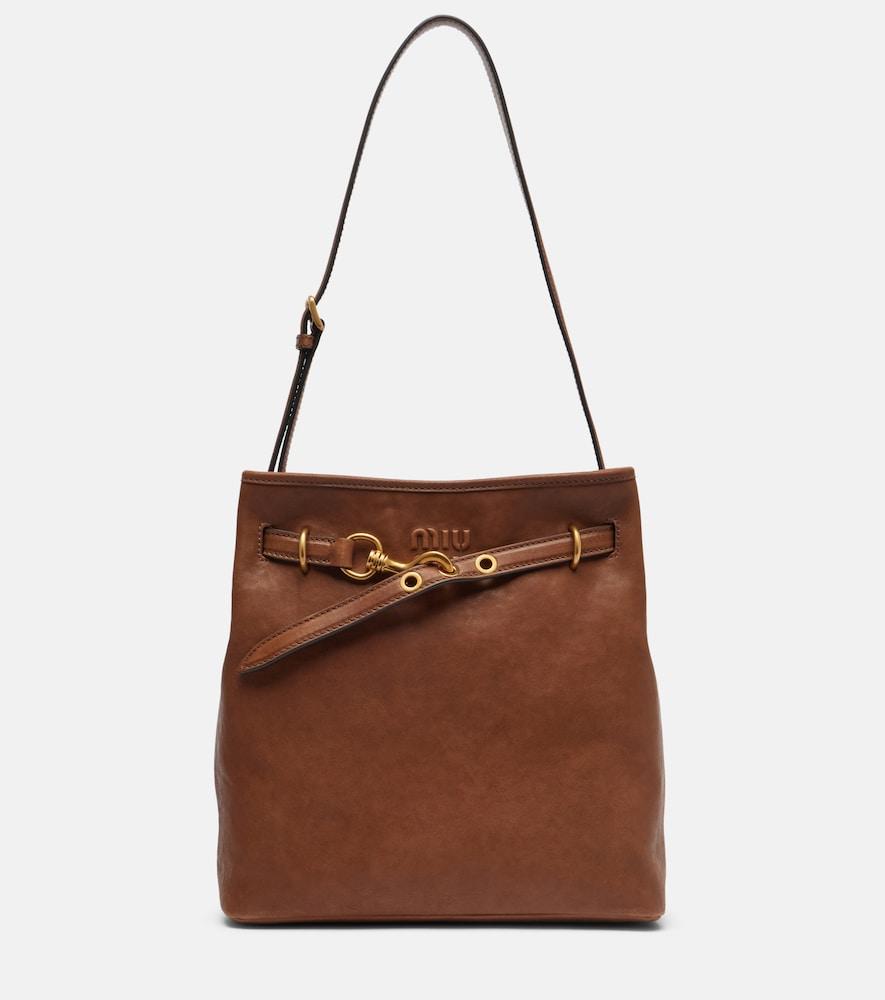 miu miu aventure leather bucket bag