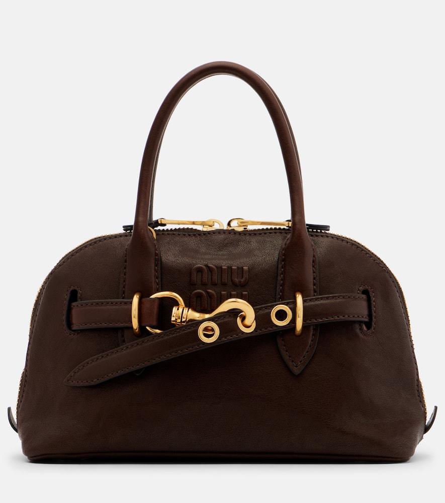 miu miu aventure leather tote bag