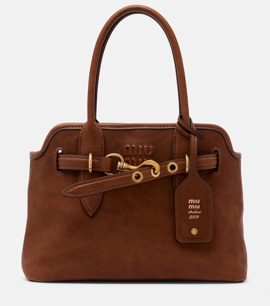 miu miu aventure small leather shoulder bag