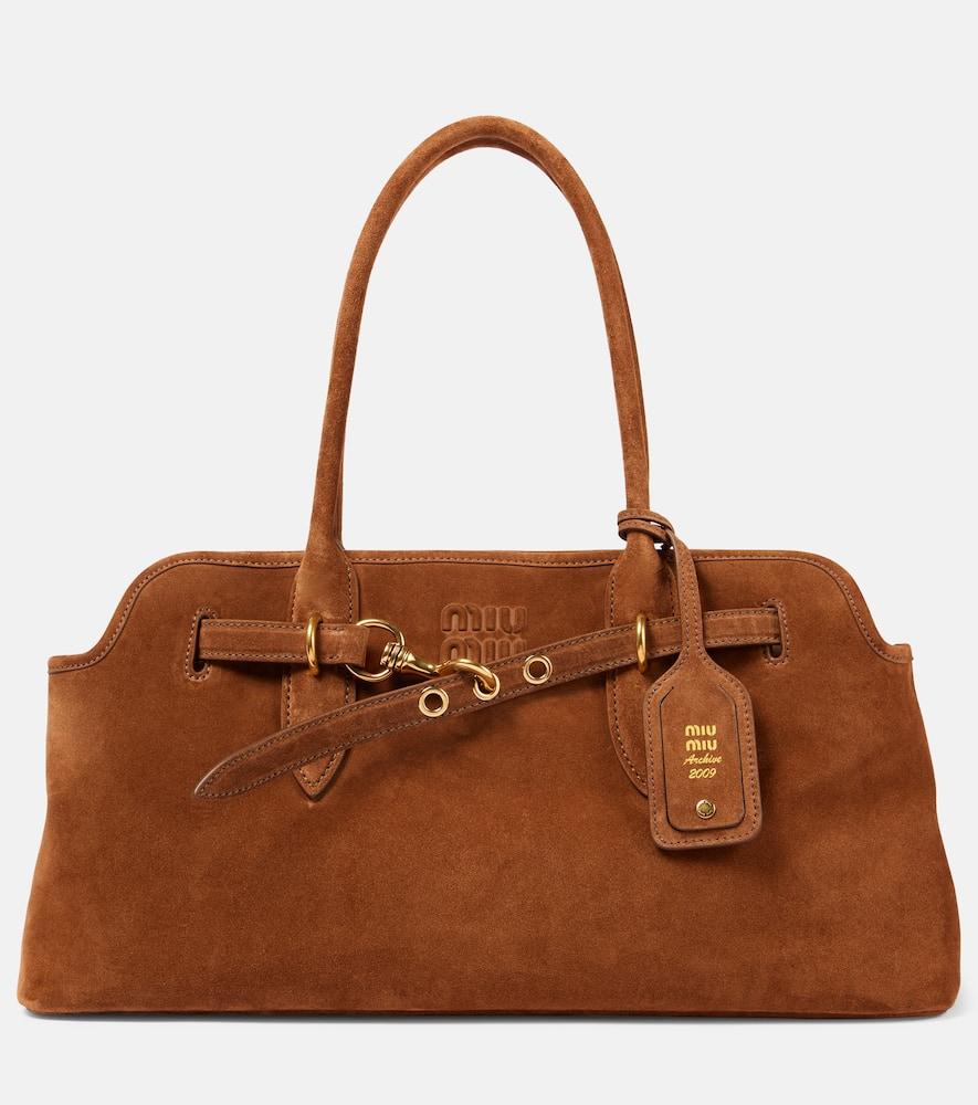 miu miu aventure suede shoulder bag