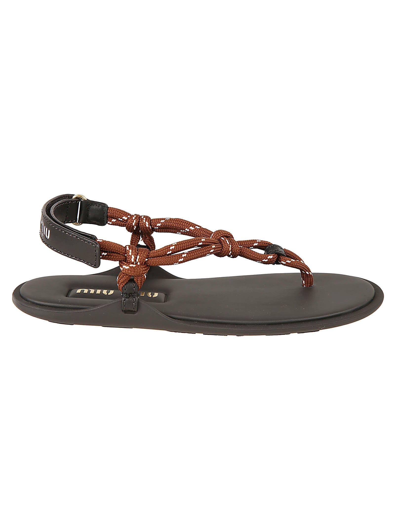 miu miu back logo sandals