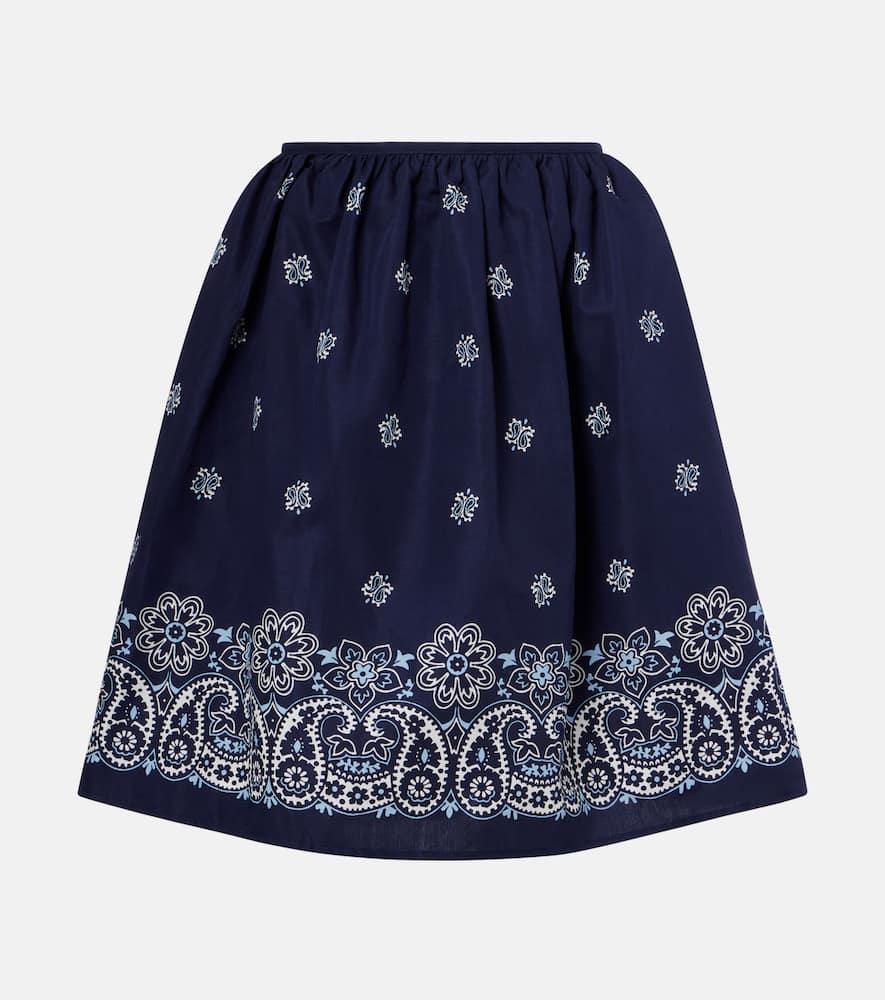 miu miu bandana cotton and linen miniskirt