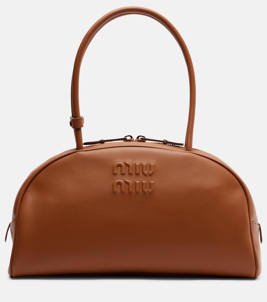 miu miu beau large leather shoulder bag