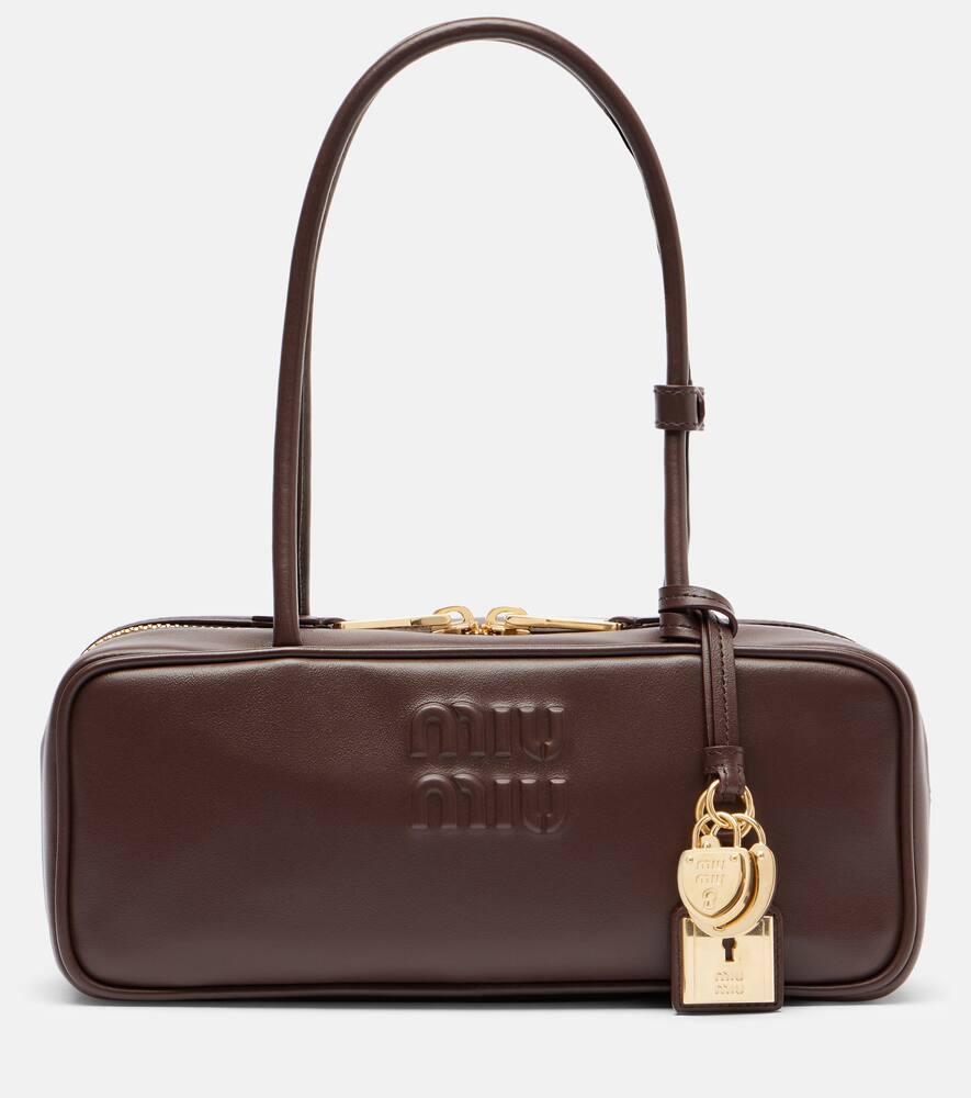 miu miu beau leather shoulder bag
