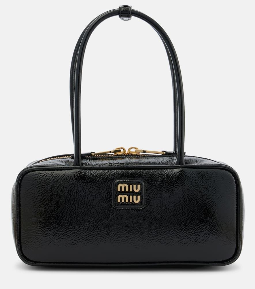 miu miu beau patent leather tote bag