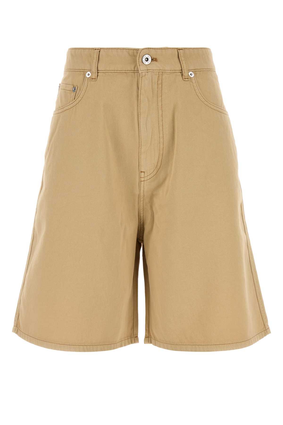 miu miu beige cotton bermuda shorts
