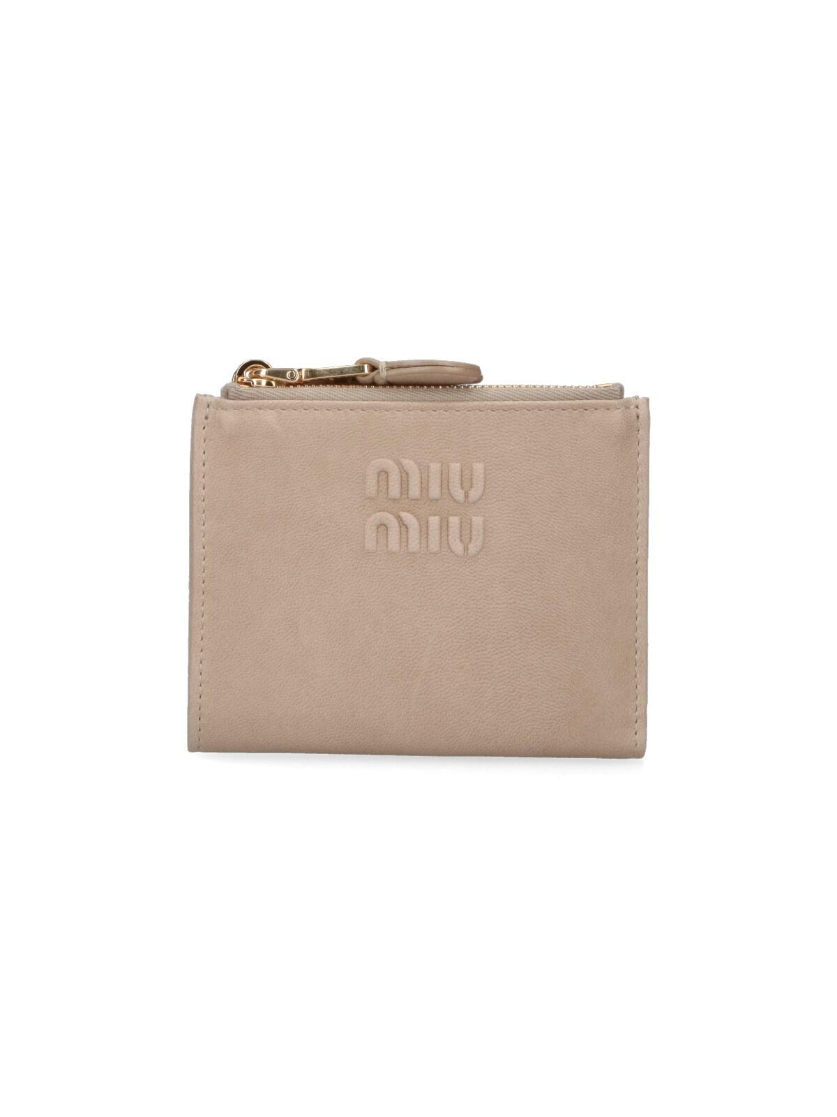 miu miu bi-fold logo wallet