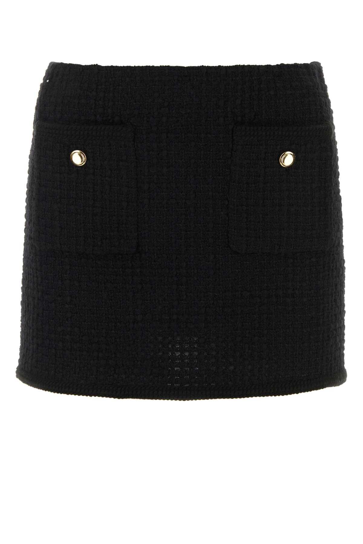 miu miu black boucle mini skirt