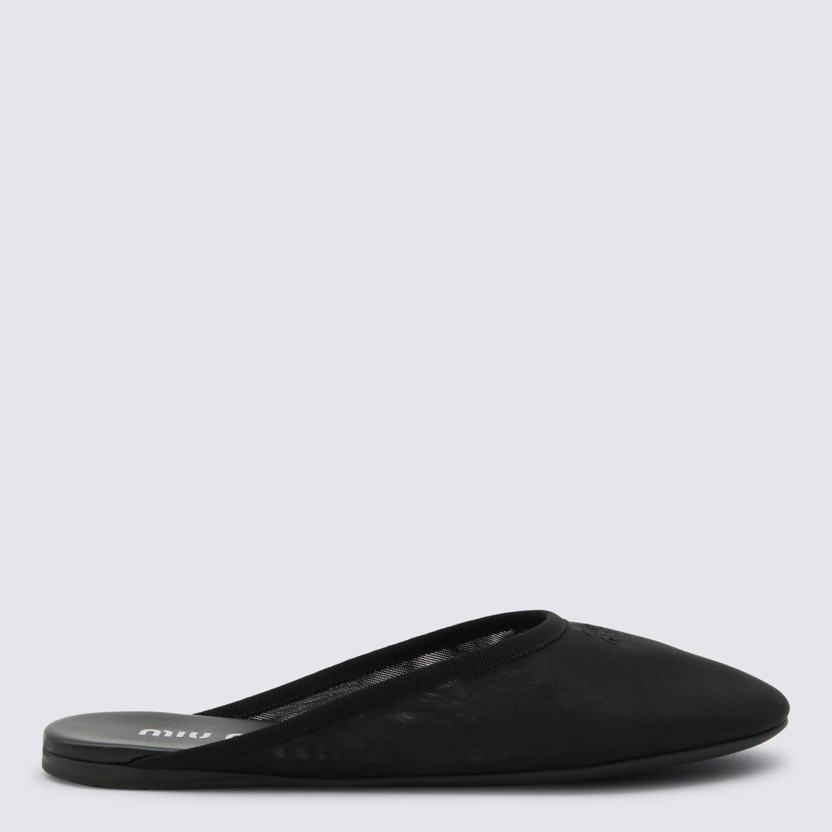 miu miu black leather flats
