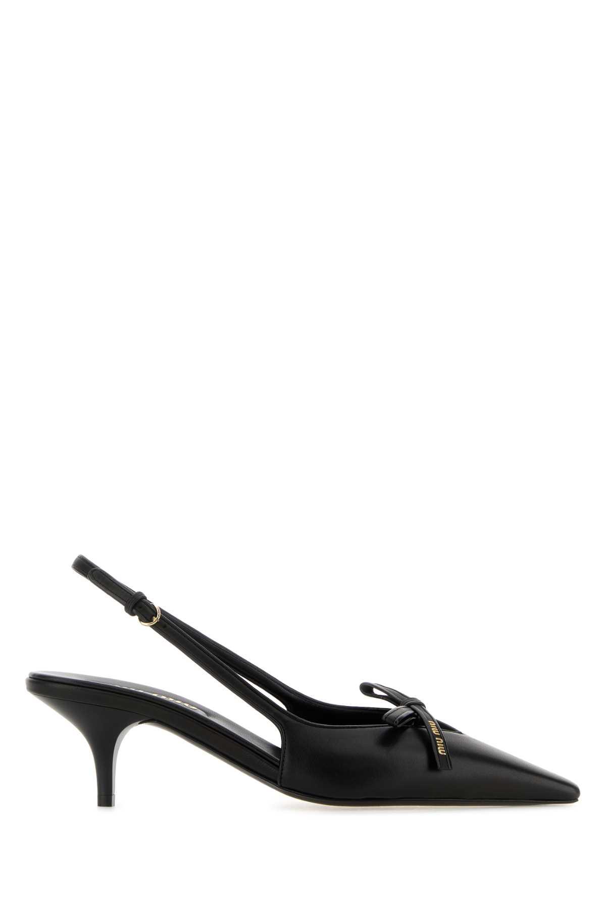 miu miu black leather pumps