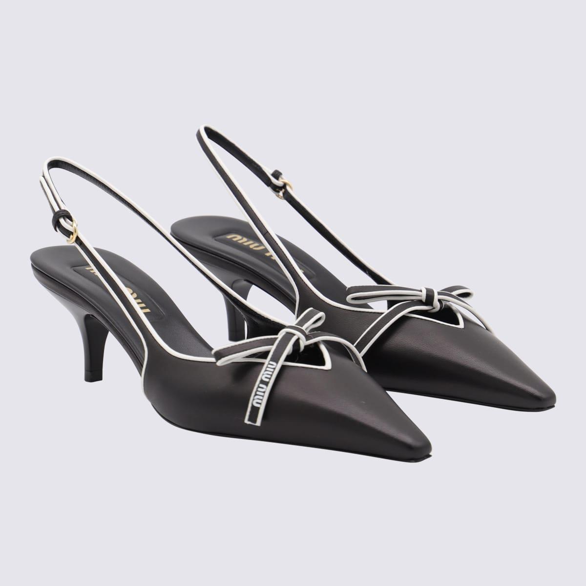 miu miu black leather pumps
