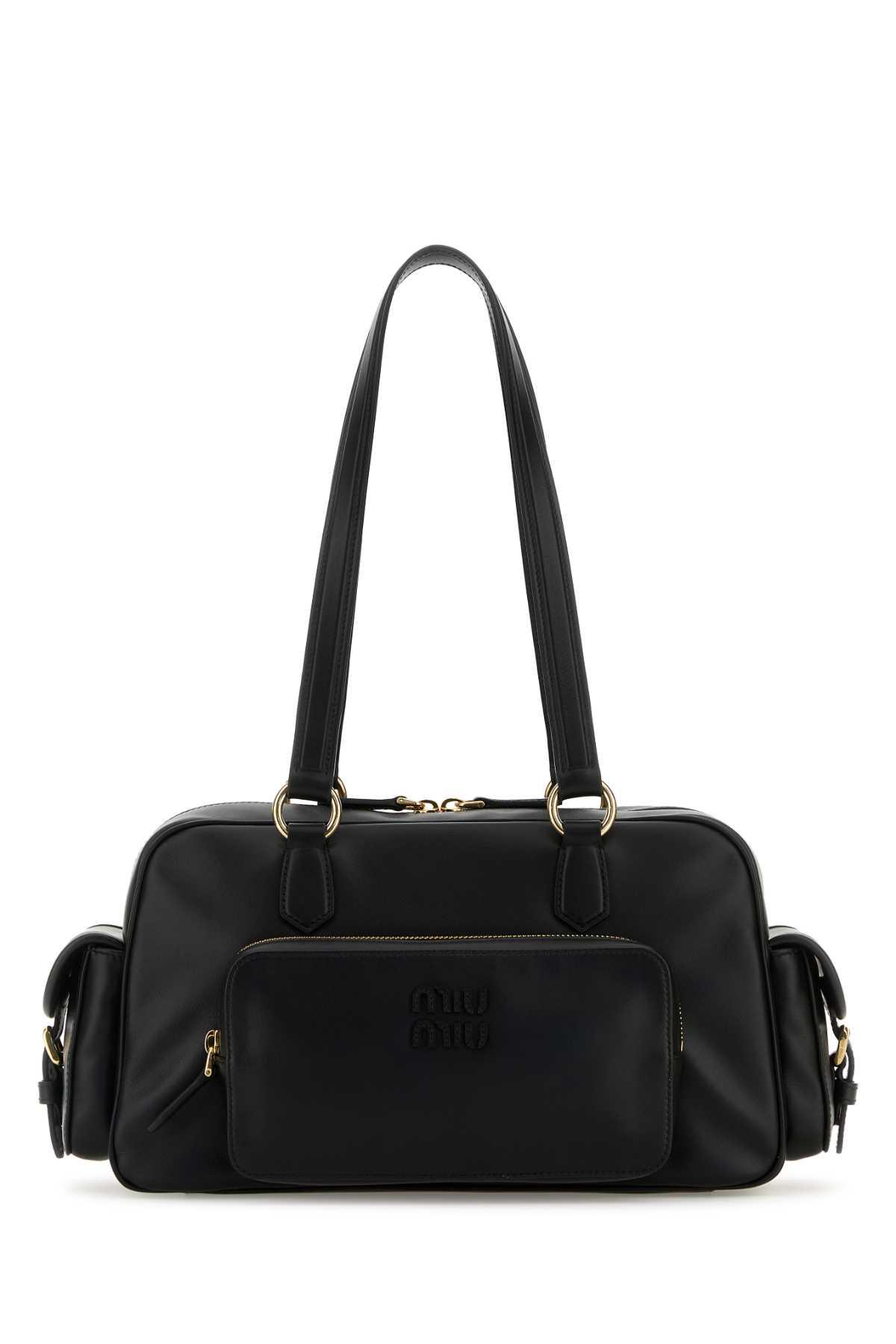 miu miu black leather shoulder bag