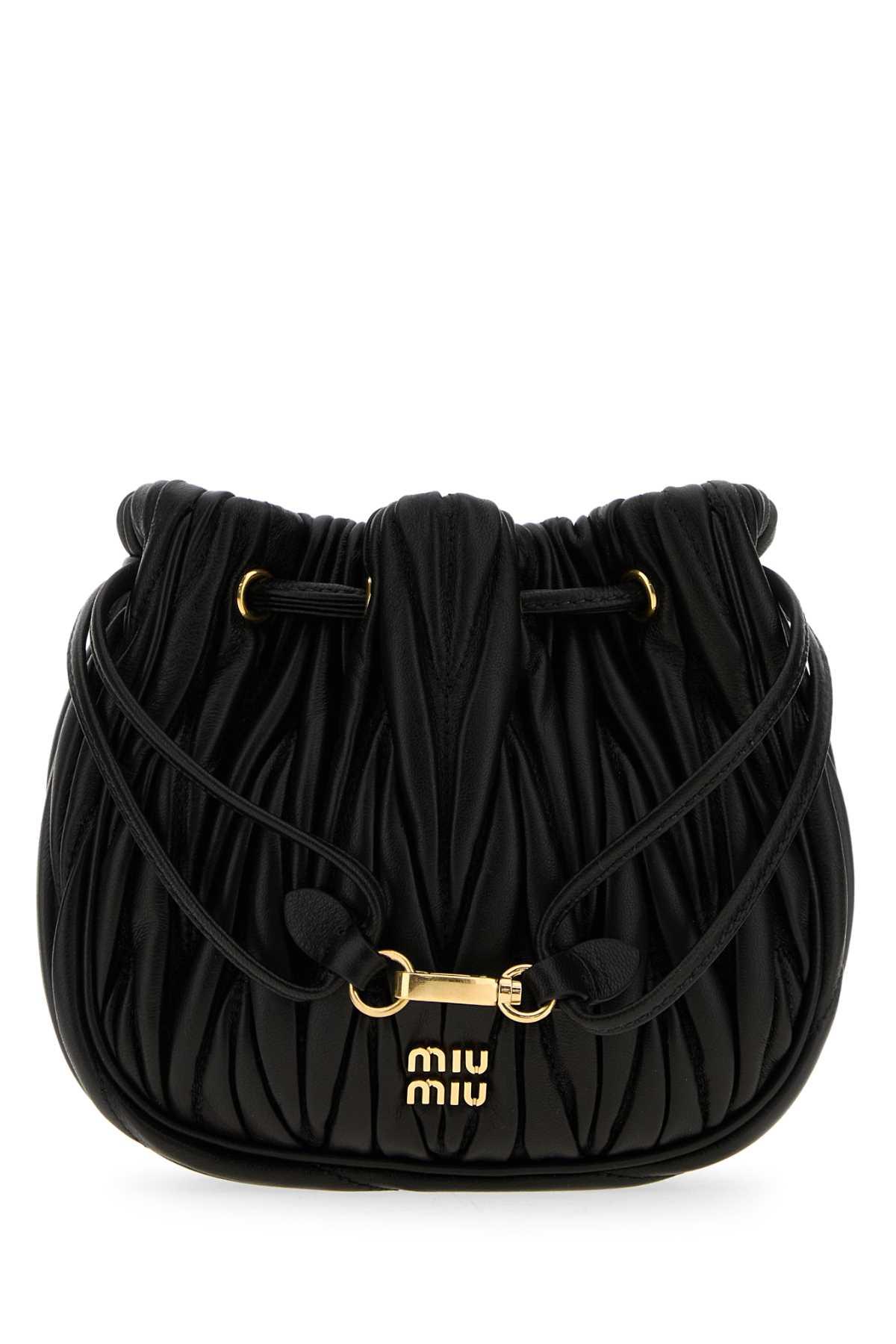 miu miu black nappa leather pouch