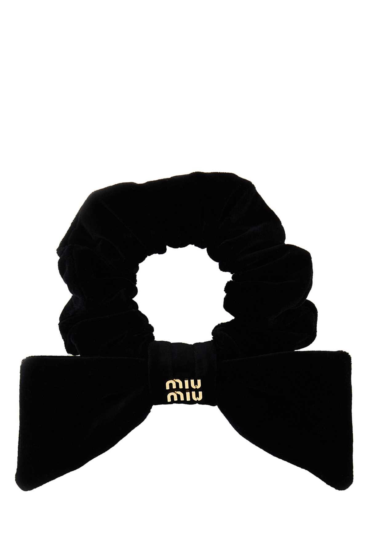 miu miu black velvet scrunchie