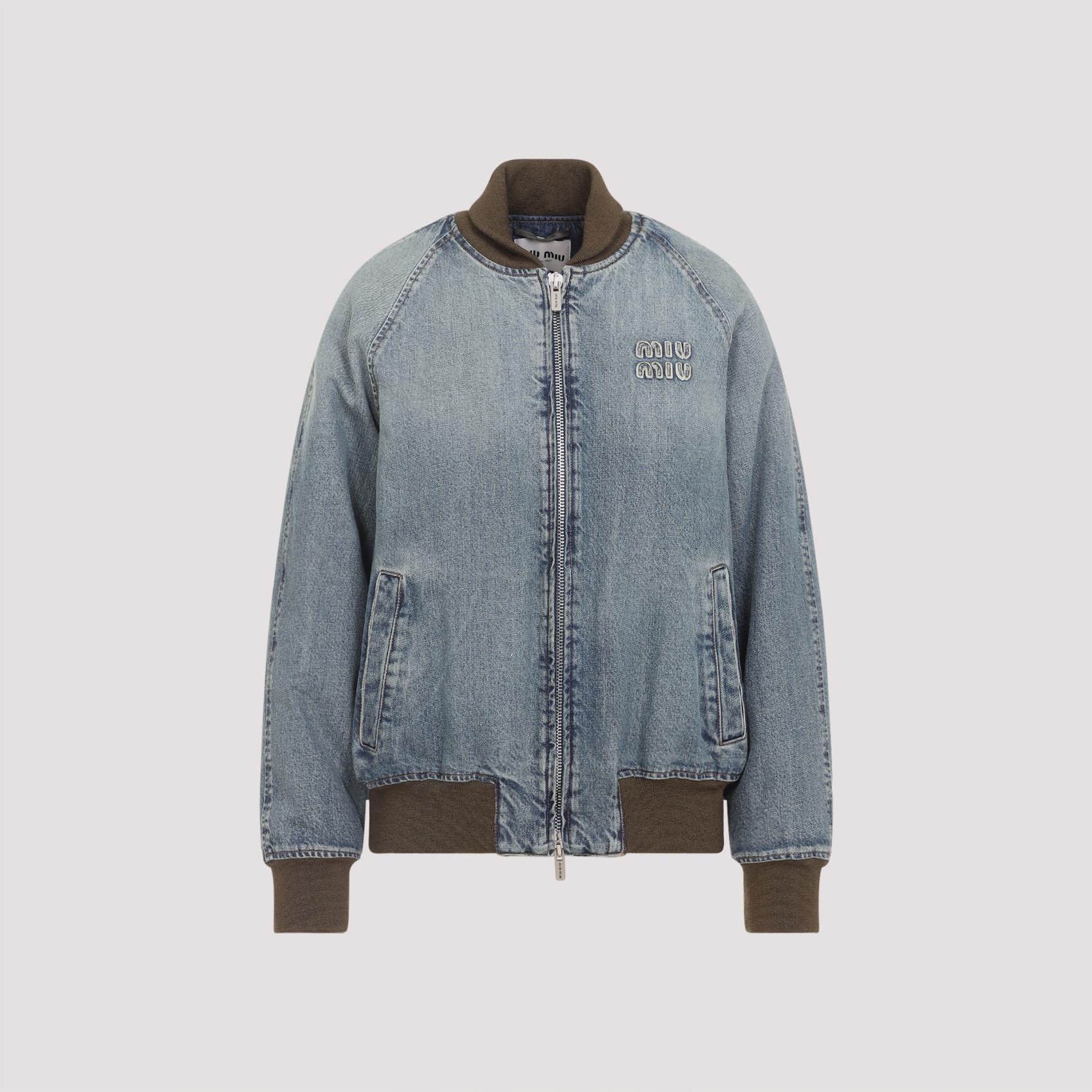 miu miu blouson jacket blue cotton - women