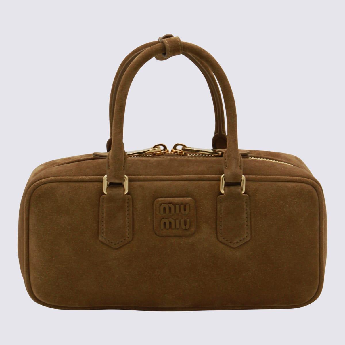 miu miu brown leather arcadie crossbody bag