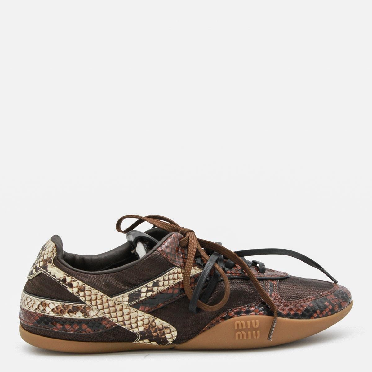 miu miu brown sneakers