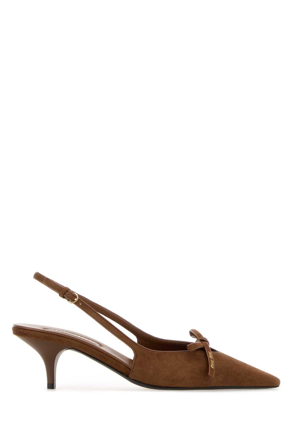 miu miu brown suede pumps