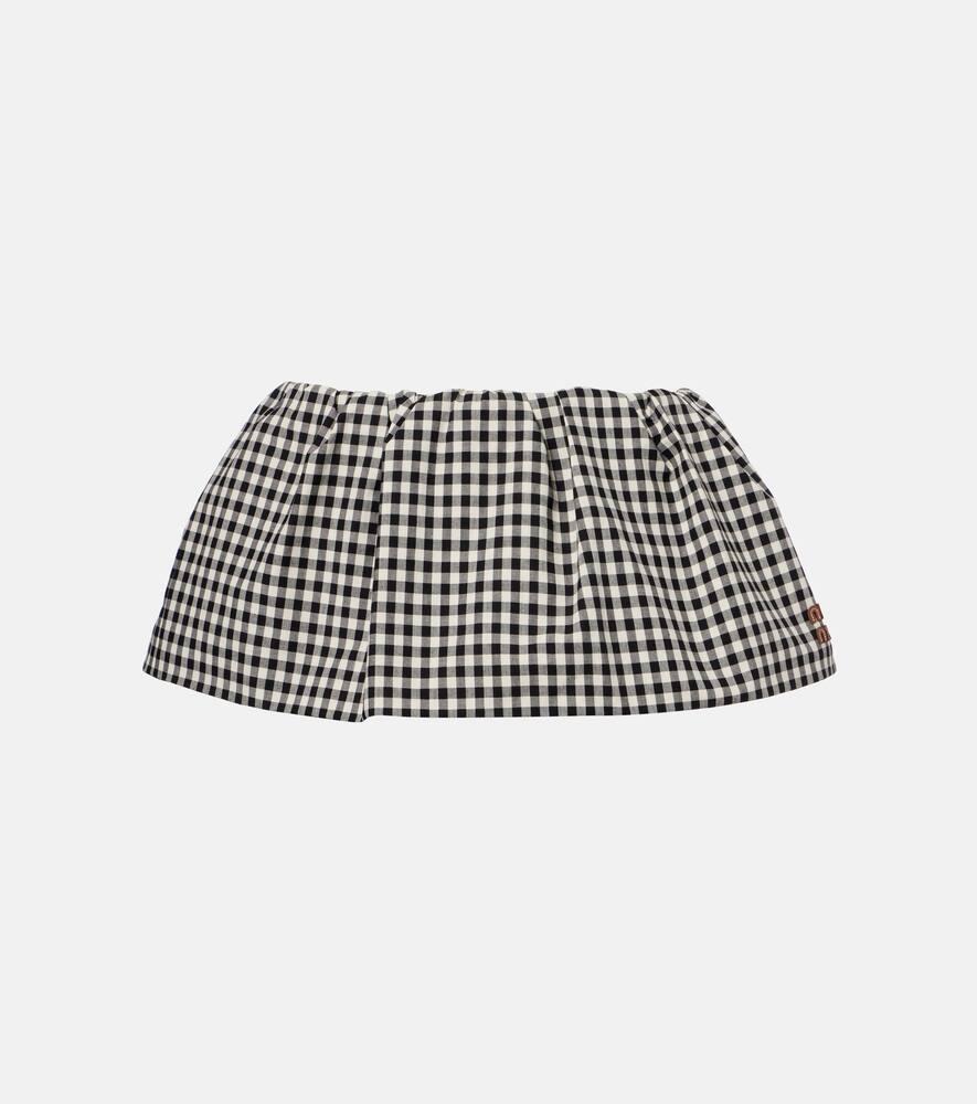 miu miu bubble gingham cotton miniskirt