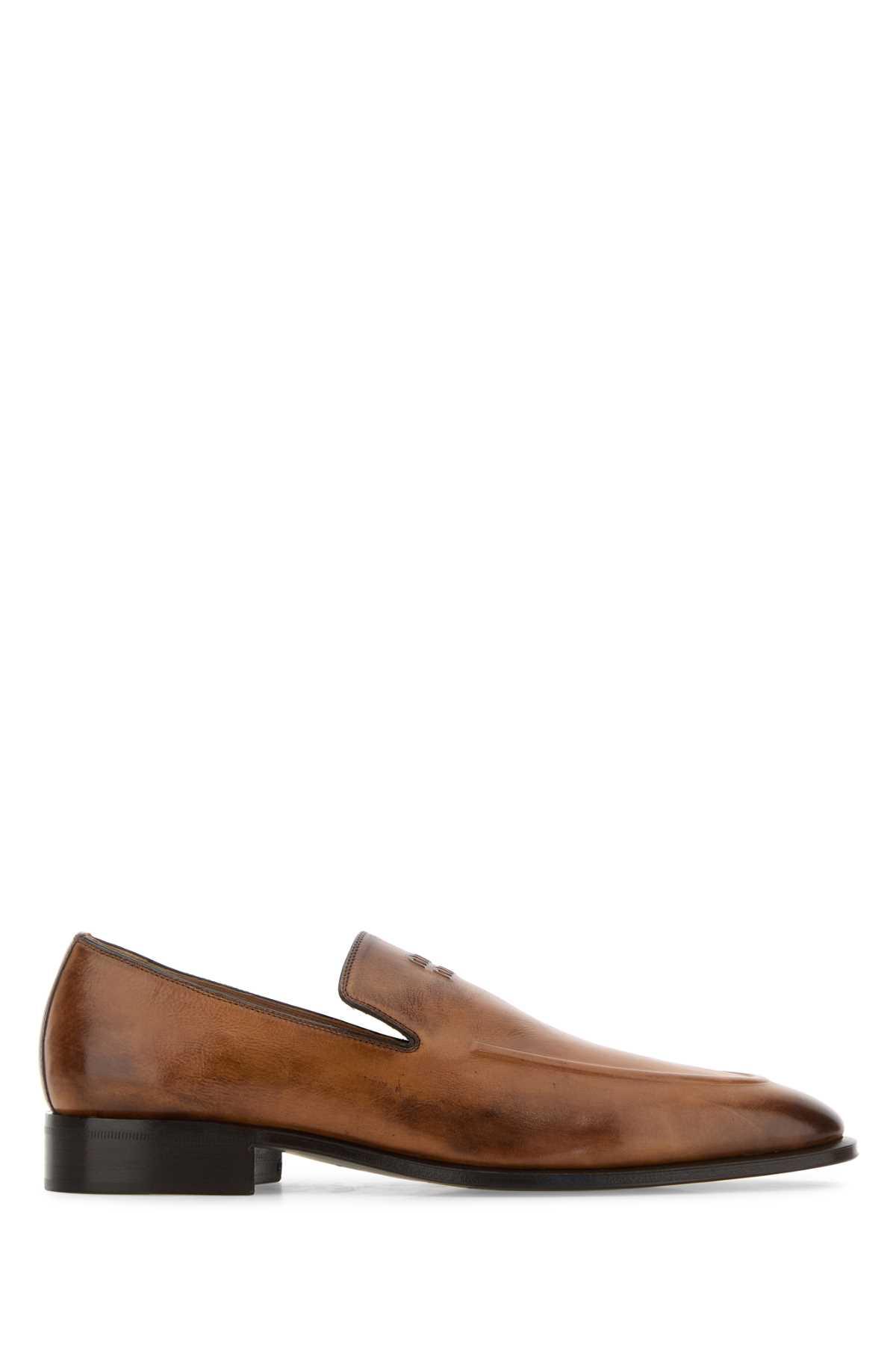 miu miu caramel leather loafers