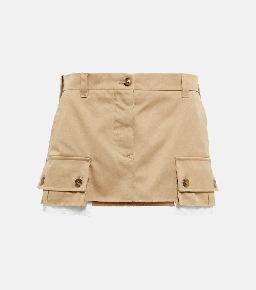miu miu chino cotton miniskirt
