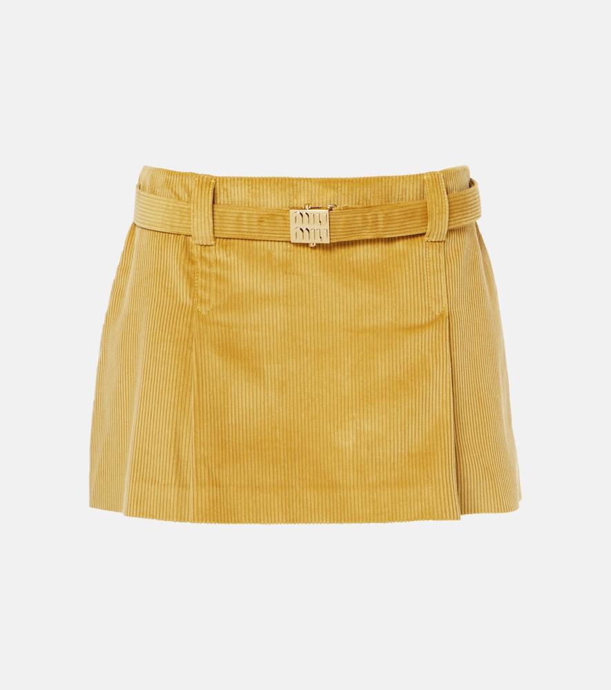 miu miu cotton corduroy miniskirt